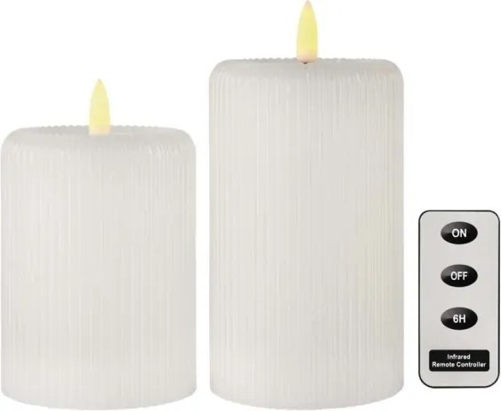 Set 2x lumânări LED, alimentare 4xAA + telecomandă