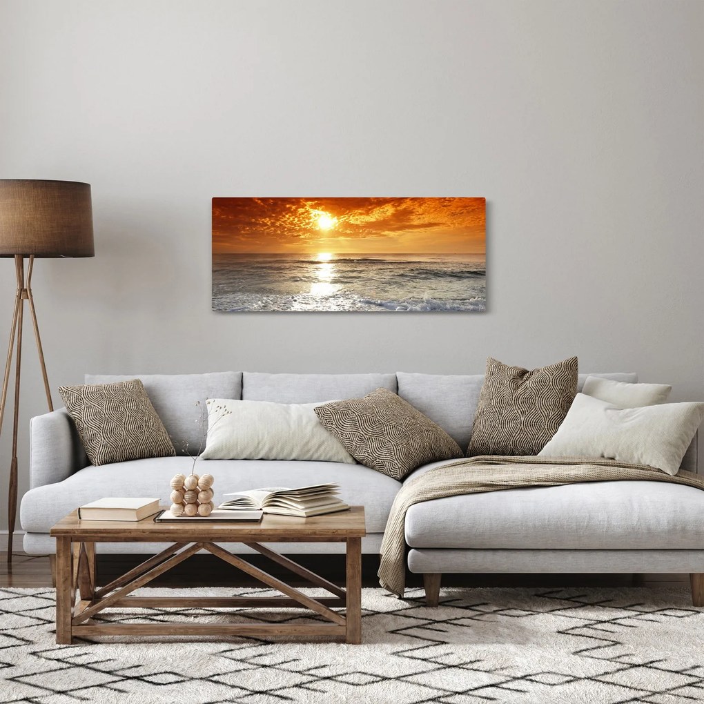 Tablou cu apus de soare din Corsica (120x50 cm)