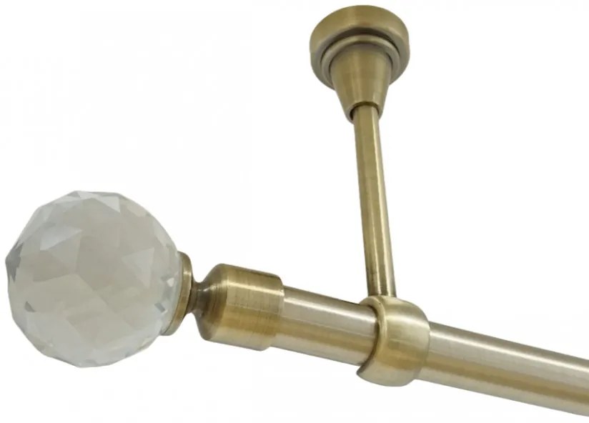 Galerie simpla prindere tavan fara inele KULA CRYSTAL 19 MM aur antic (Alege marime: 300 cm)