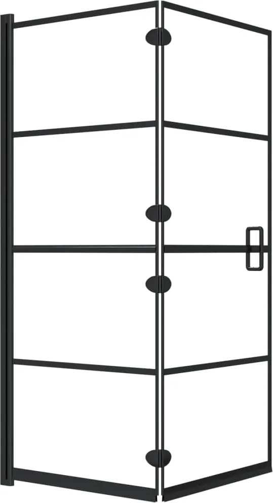 vidaXL Cabină de duș pliabilă, negru, 120x140 cm, ESG