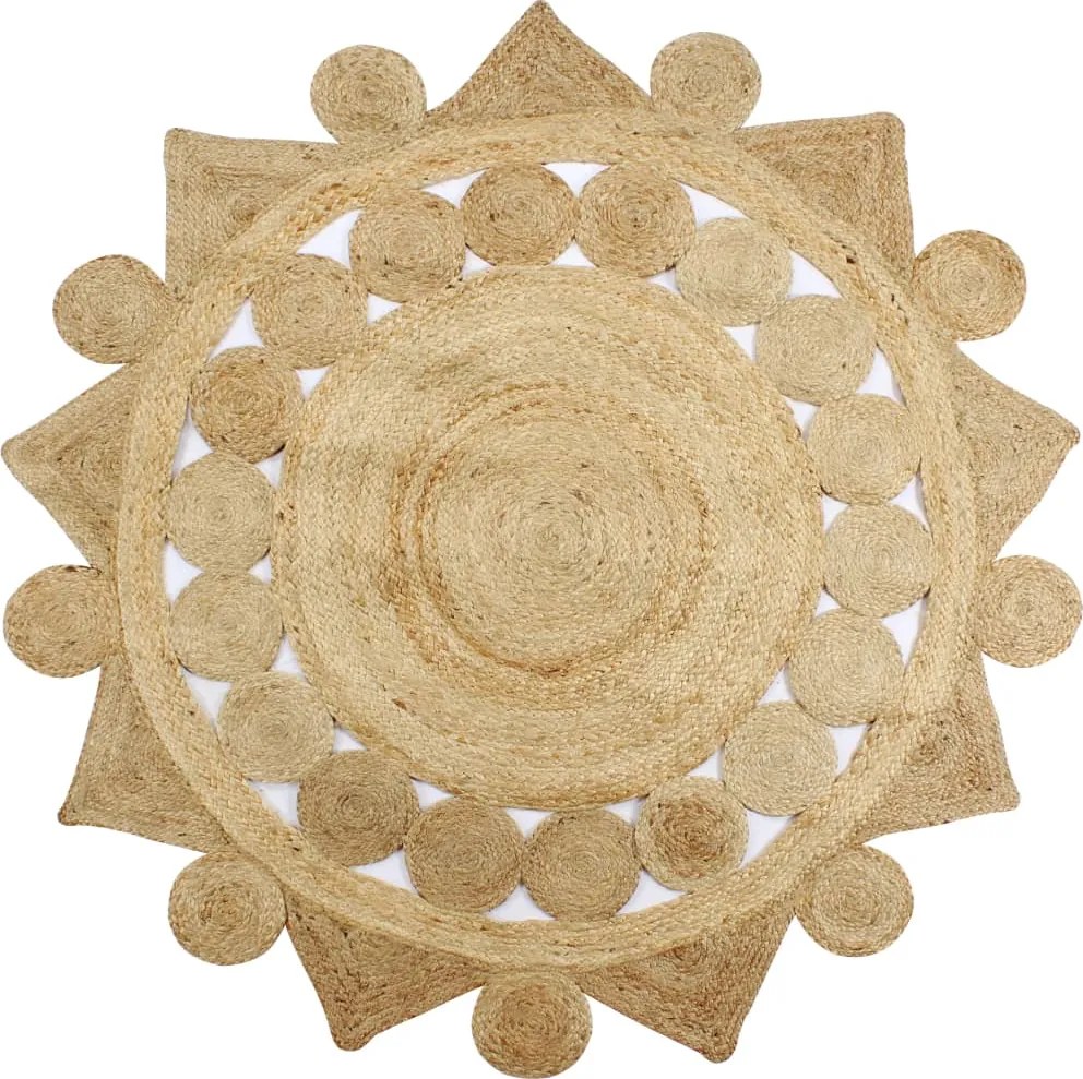 vidaXL Covor manual din iută împletită, 90 cm