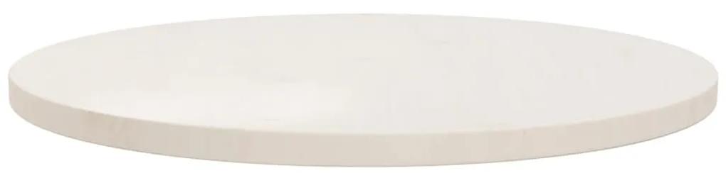 813654 vidaXL Blat de masă, alb, Ø60x2,5 cm, lemn masiv de pin
