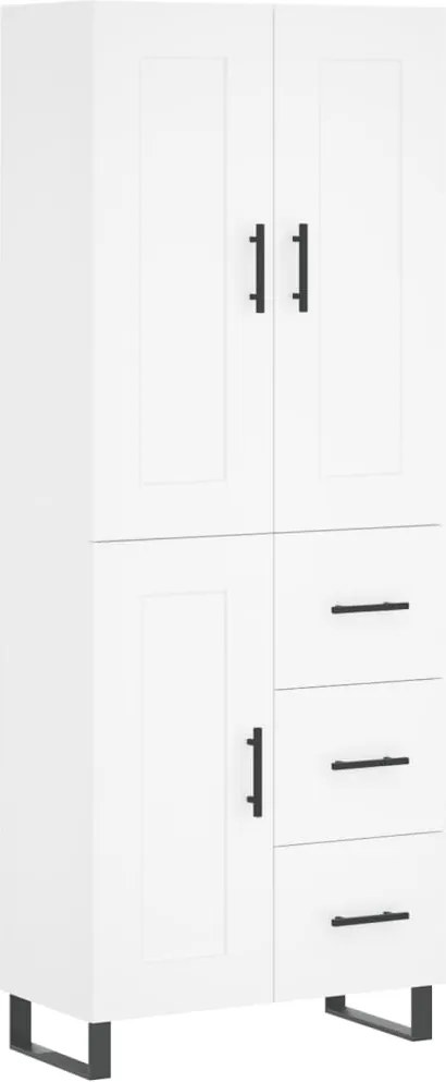 vidaXL Dulap înalt, alb, 69,5x34x180 cm, lemn compozit