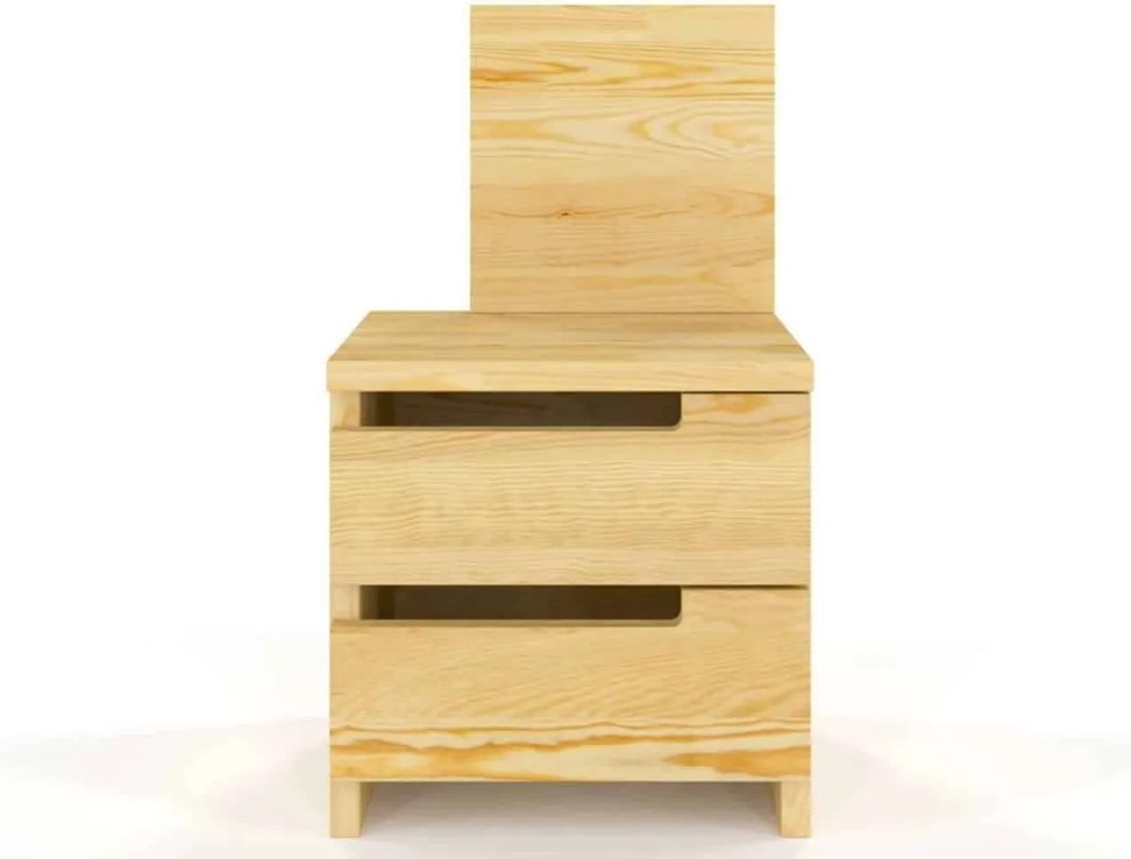 Noptieră lemn masiv TerraCraft 2 Sertare Pin, 40 × 35 × 66 cm - Wenge
