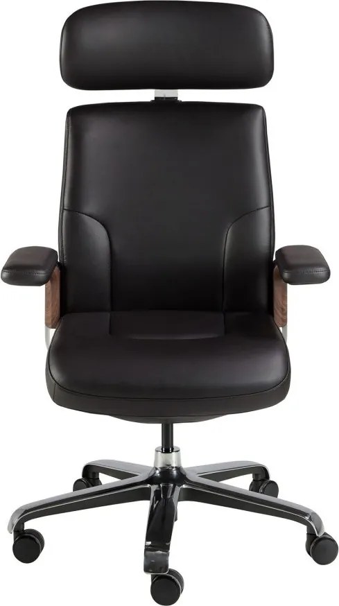 Scaun de birou modern piele sintetica si furnir de nuc Black