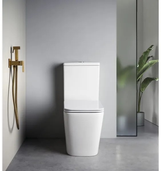 Sapho - Baterie pentru bideu CUBEMIX, cu duș, pentru montaj încastrat, auriu mat