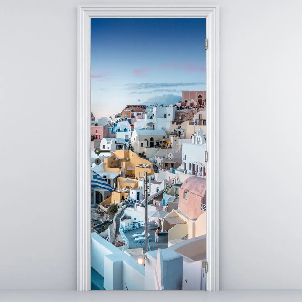 Fototapet pentru ușă - Amurg în Santorini (95x205cm)