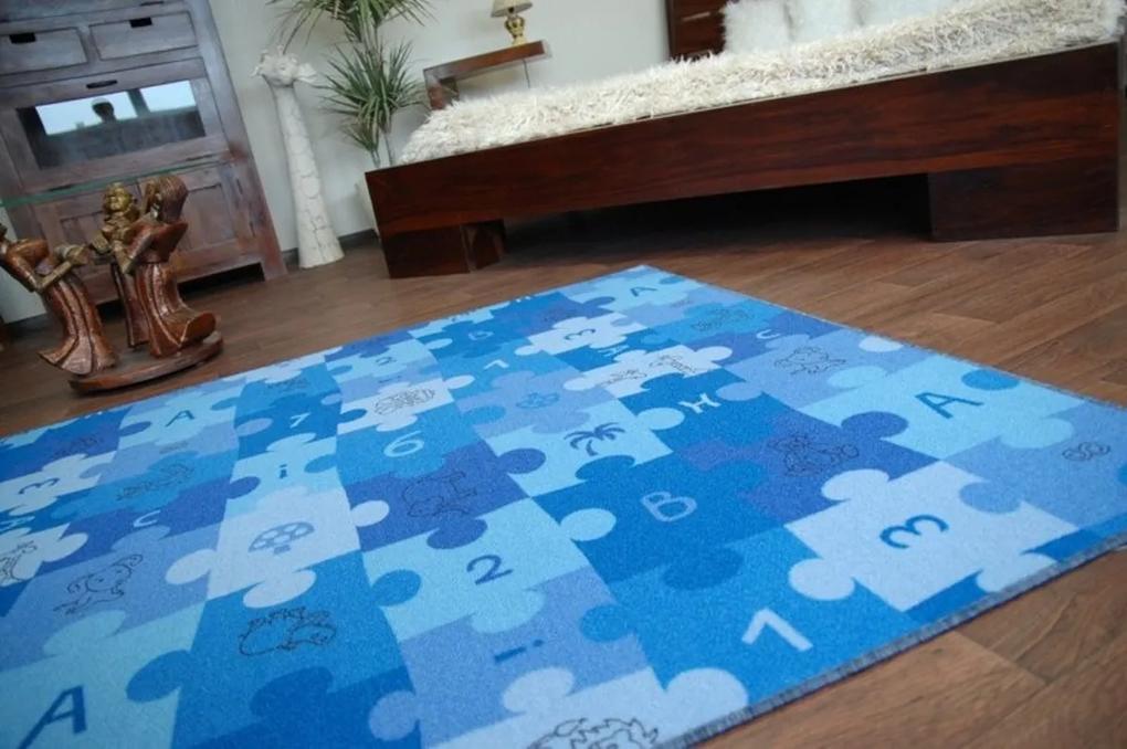 Covor puzzle pentru copiii – Albastru 150x200 cm
