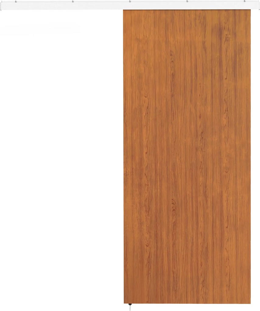 HOMCOM Ușă Culisantă 90x210 cm, Kit Montaj pentru Dulapuri, Șină, Efect Lemn Maro | Aosom Romania