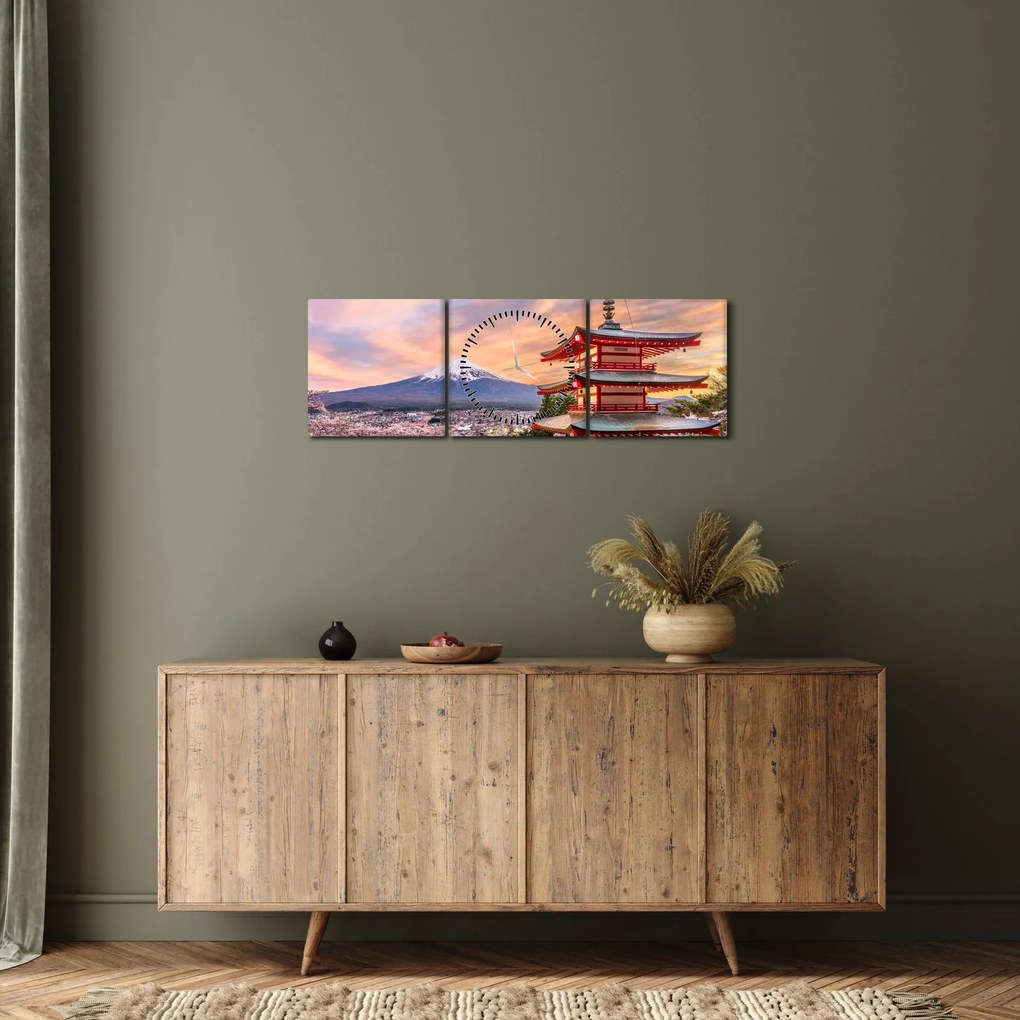 Tablou - Fuji,Japonia (cu ceas) (90x30 cm)
