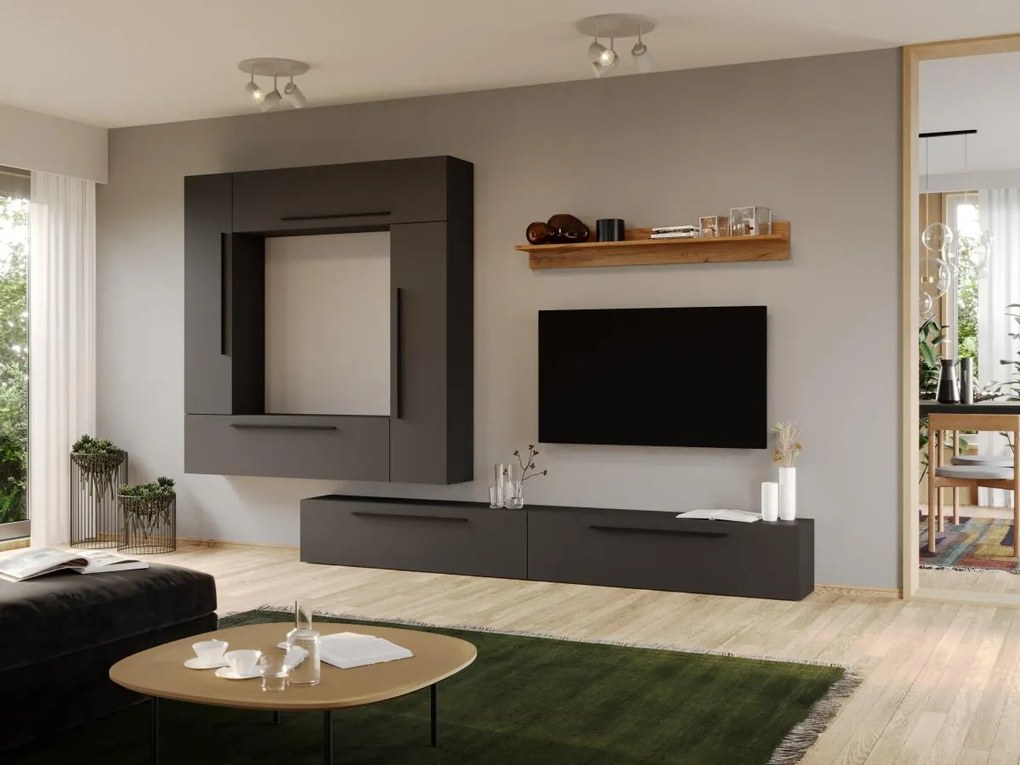 Set Mobila Living Tapo Gri Antracit C17