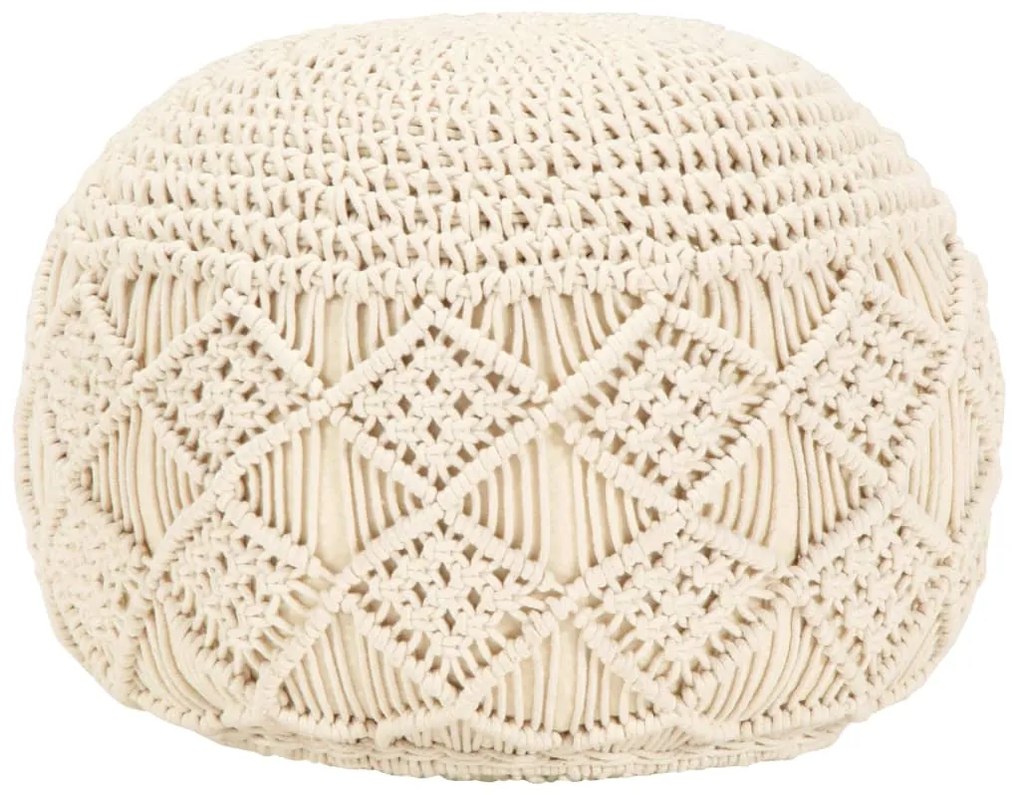 vidaXL Taburet puf macrame lucrat manual, 45 x 30 cm, bumbac