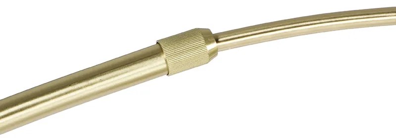 Lampă cu arc din alamă cu abajur din stofă albă 50 cm - XXL