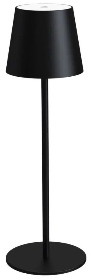 Lampă de birou LED reîncărcabilă, dimerizabilă, 4W, 4000 mAh, 3000/4000/5500K, IP44, neagră