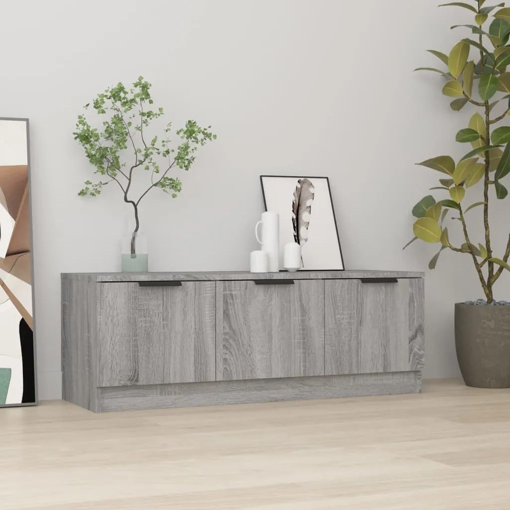 vidaXL Comodă TV, gri sonoma, 102x35x36,5 cm, lemn prelucrat