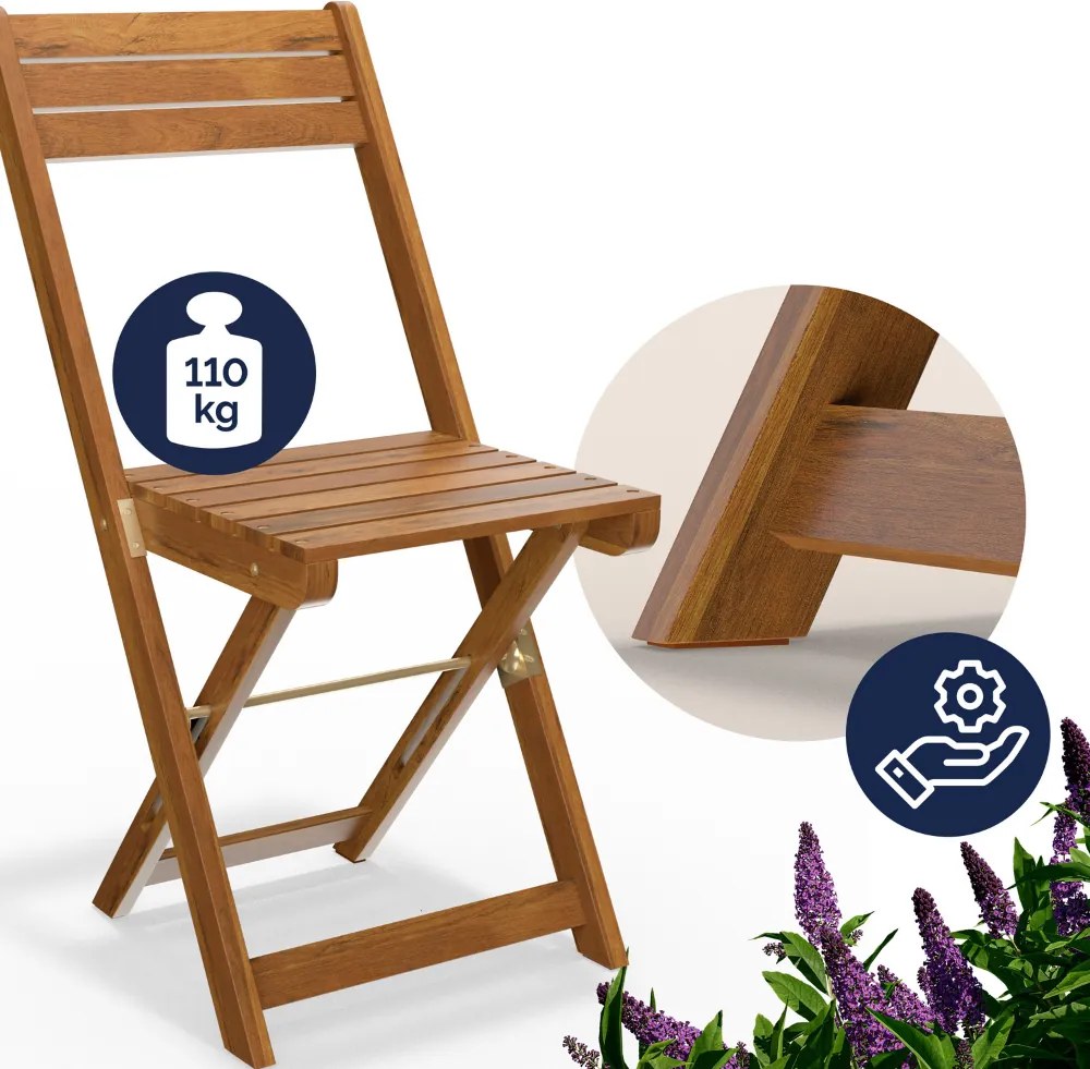 Mobilier de balcon VITEK, 1+2, maro natural Casaria