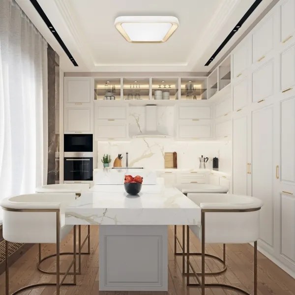 Plafonier LED dimabil QUADRO 66W 230V 3000-6000K alb/auriu + DO