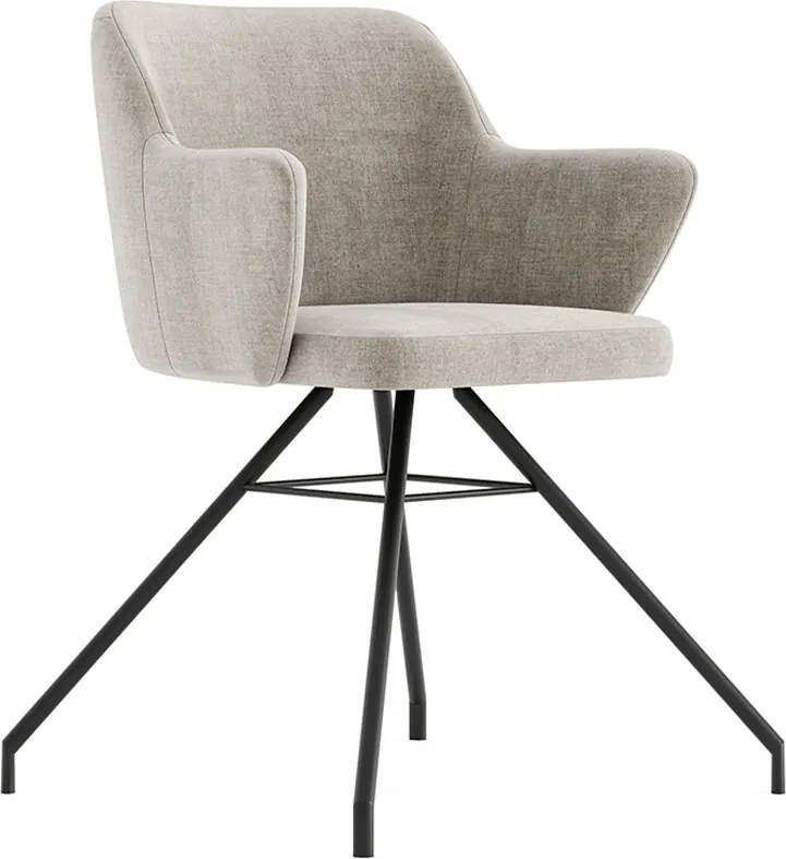Fotoliu lemn masiv rotativ Spinner tapițat, 64 × 54 × 86 cm