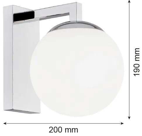 Lampă de perete ASPEN 1xE27/15W/230V crom lucios Argon 3735