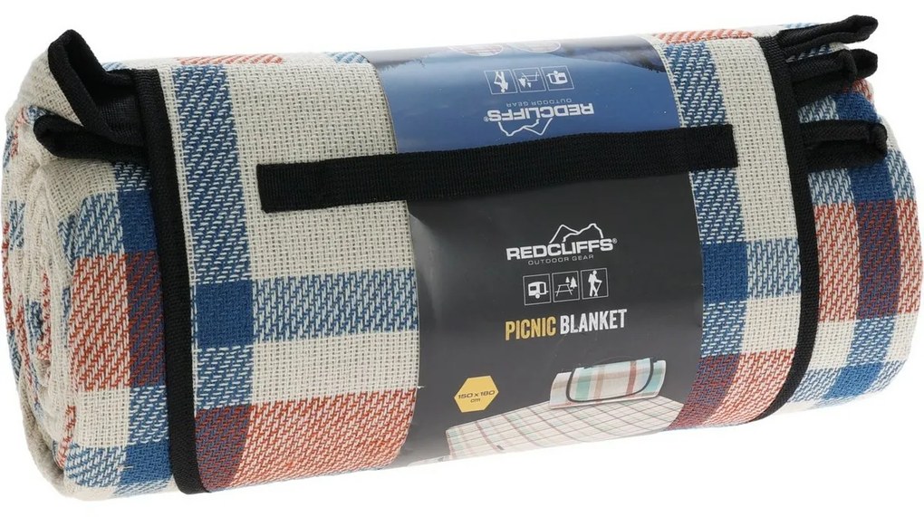Pătură de picnic Redcliffs Dice roșu și albastru ,150 x 180 cm