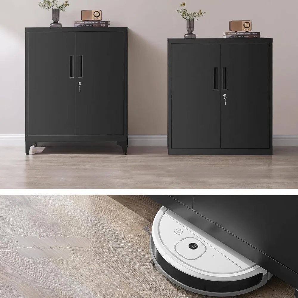 Dulap metalic multifuncțional RAVEN, 40x80x90 cm, negru SongmicsHome