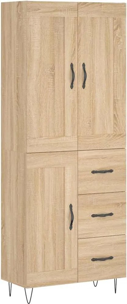vidaXL Dulap înalt, stejar sonoma, 69,5x34x180 cm, lemn compozit