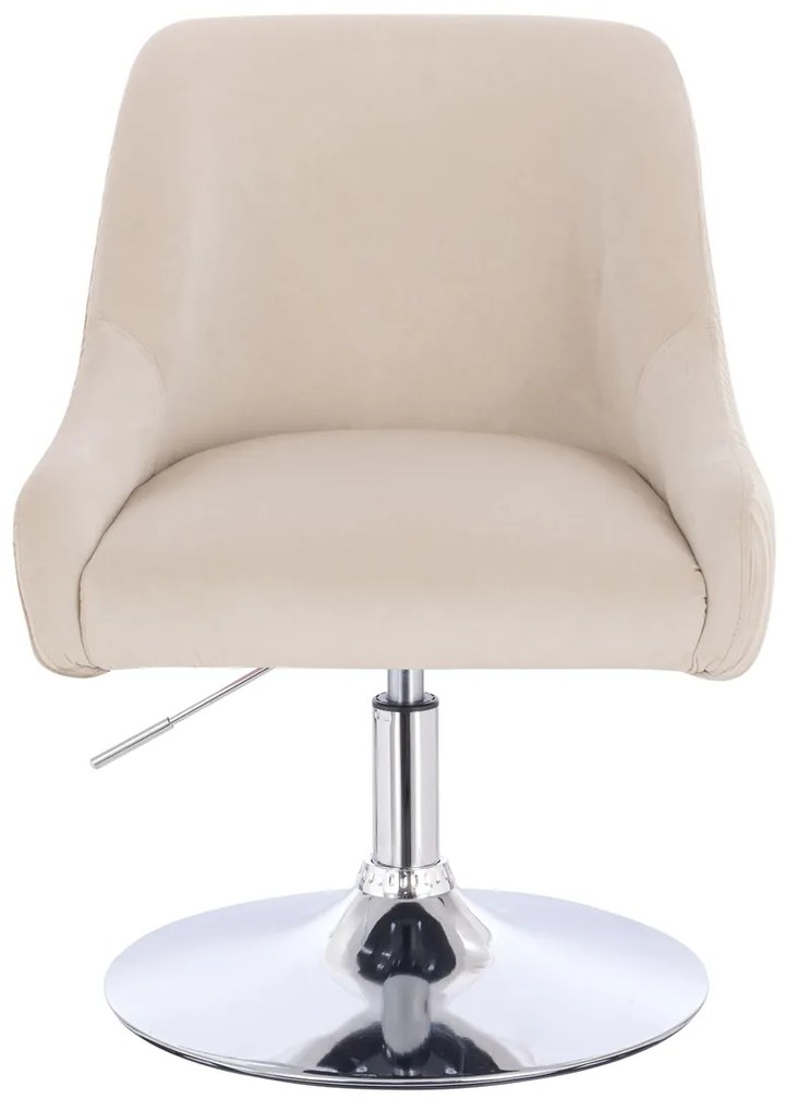 HR920N Scaun Crem din Catifea cu Bază Cromata