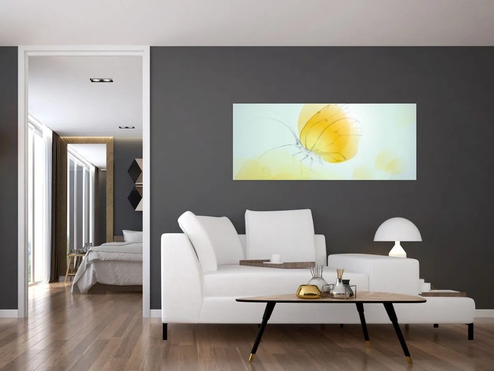 Tablou - Fluturele galben (120x50 cm)