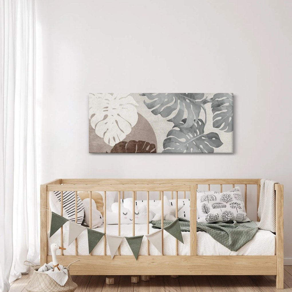Tablou - Design cu frunze (120x50 cm)