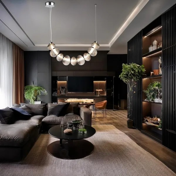 Lustră LED suspendată pe cablu BOLLA LED/36W/230V, crom lucios/gri fumuriu