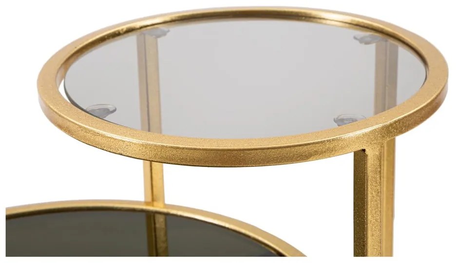 Măsuță de cafea neagră/aurie rotundă 40x50 cm - Mauro Ferretti