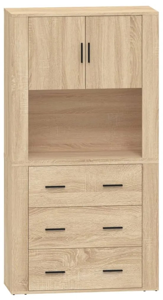 3185386 vidaXL Dulap înalt, stejar sonoma, lemn prelucrat