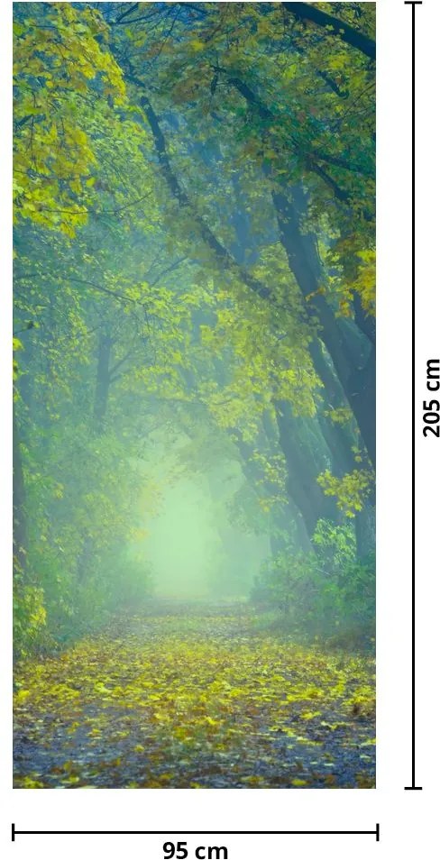 Fototapet pentru ușă - Drum mărginit de copaci (95x205cm)