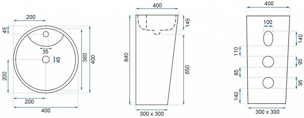Lavoar Blanka freestanding ceramica piatră - H84 cm