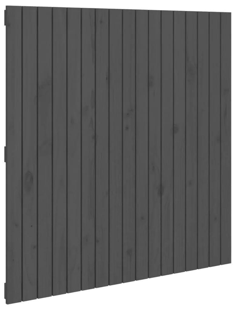 824925 vidaXL Tăblie de pat pentru perete, gri, 108x3x110 cm, lemn masiv pin