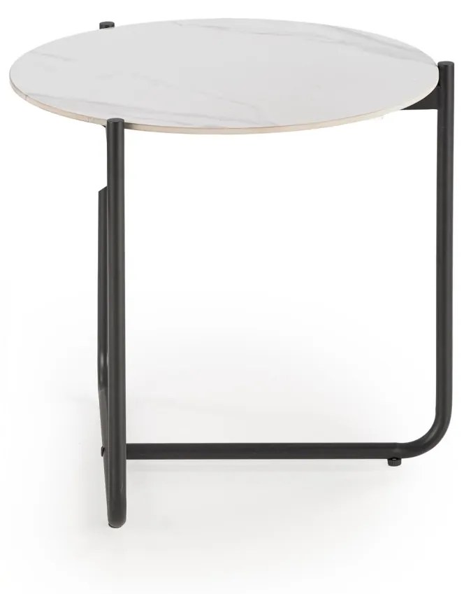 Masa de cafea Acuna S marmura alba/negru ø50/h50 cm
