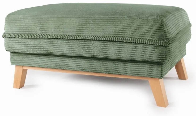 Taburet verde deschis cu tapițerie din catifea reiată Tori – Bonami Selection