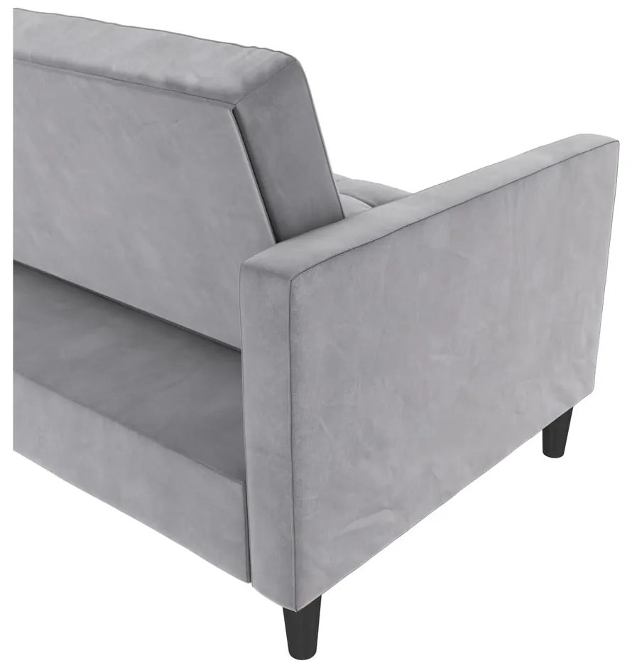 Colțar gri deschis cu tapițerie din catifea Presley – Støraa