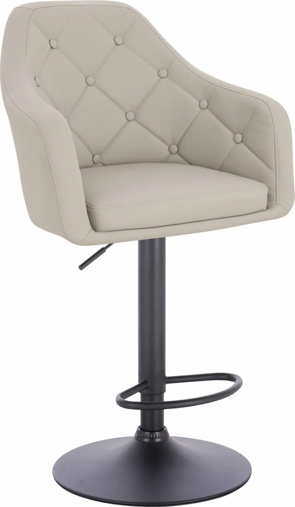 HR831W Scaun Ecru Piele Ecologica Premium Soft cu Bază Neagră