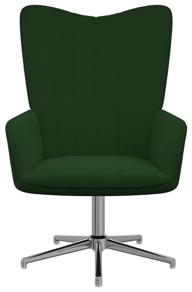 327723 vidaXL Scaun de relaxare, verde închis, catifea