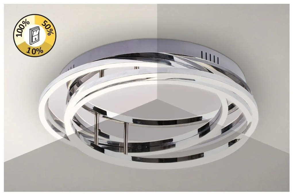 Lustra aplicata LED metal cromat Selena 46cm 2183 RX