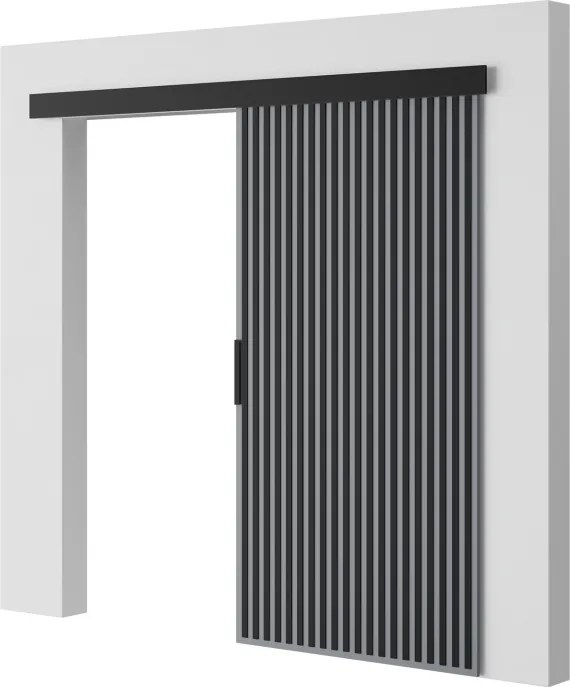 Ușă glisantă Perion – 106x1.6x205 cm – Gri / Negru