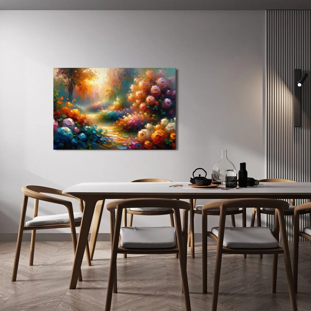 Tablou drum printre flori