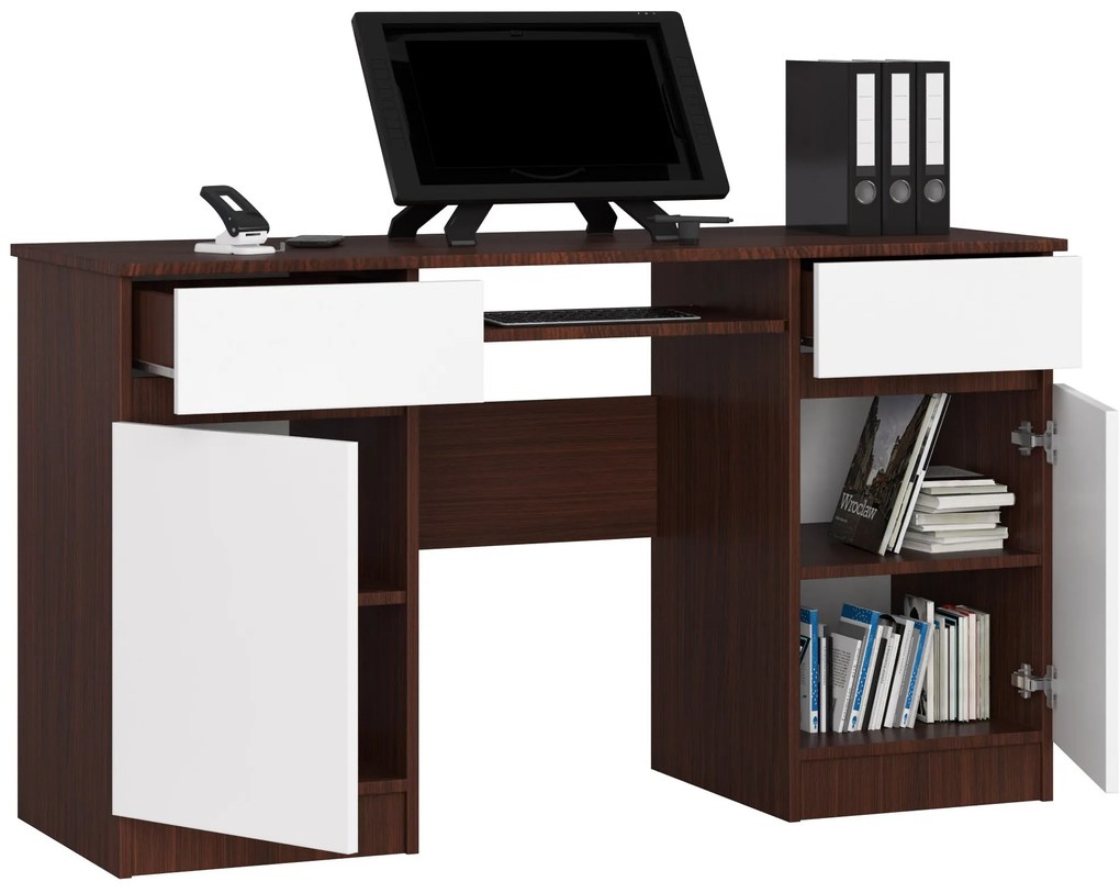 Masă PC Bahadur (wenge + Alb). 1069693