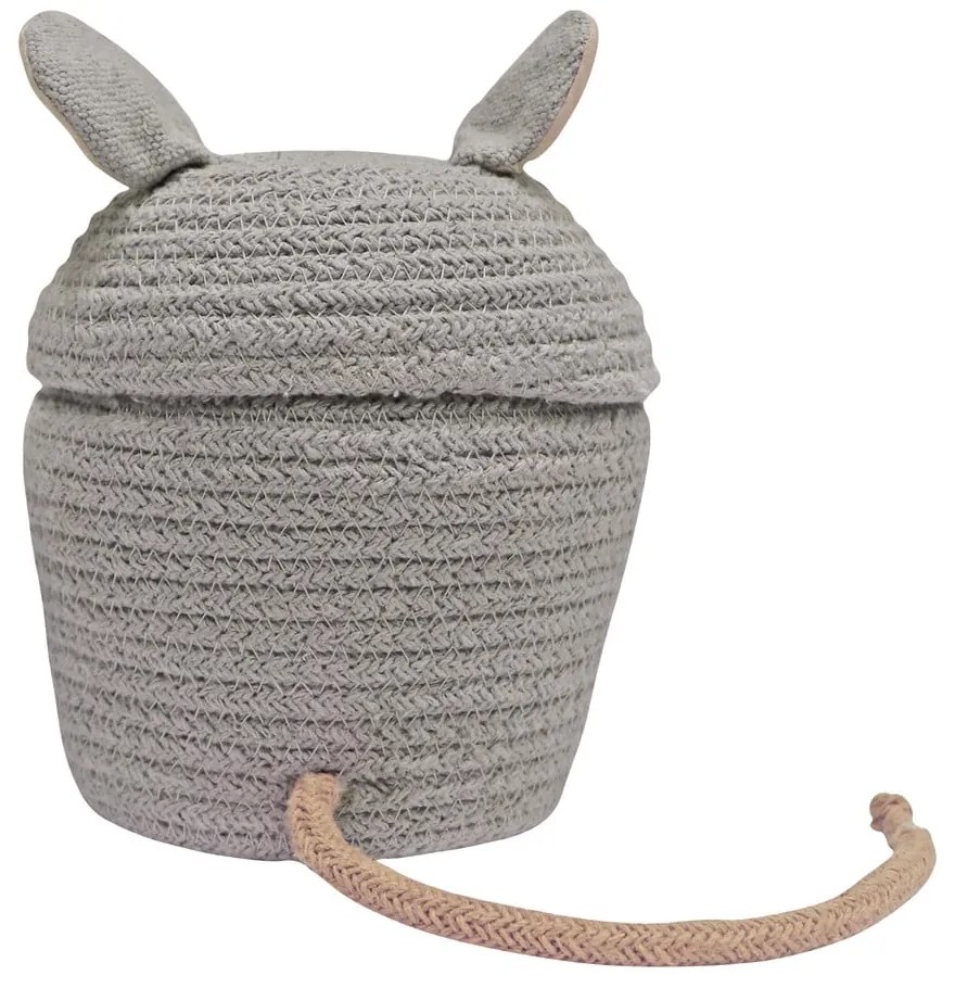 Coș de jucării pentru copii gri din material textil ø 15x15 cm Mini Renata the Rat – Lorena Canals