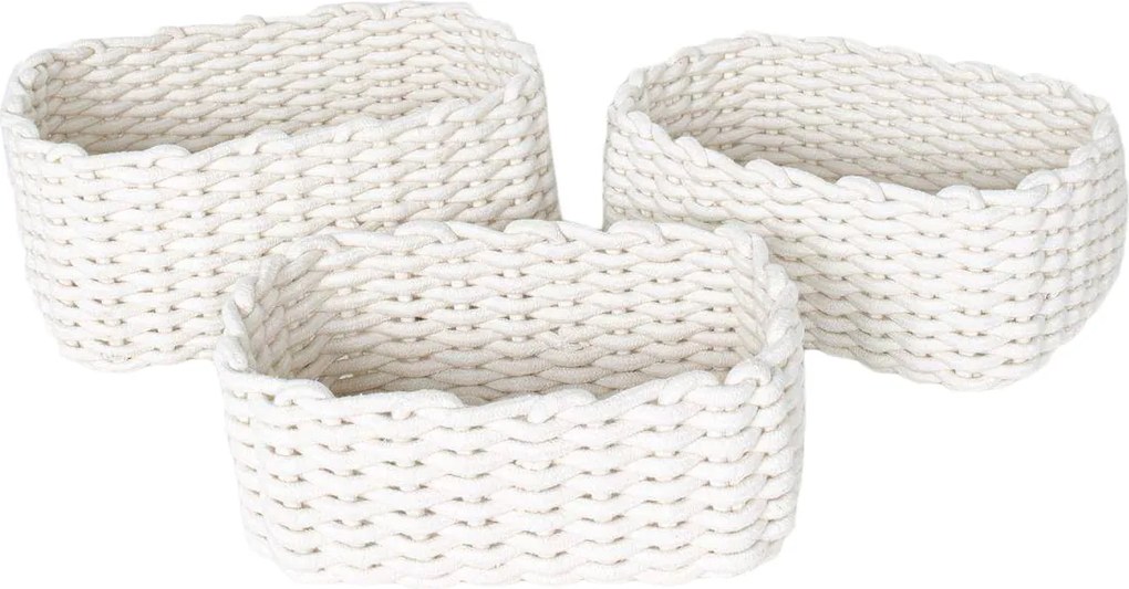 Set 3 cosuri depozitare dn bumbac Kargo, impletitura scandinava