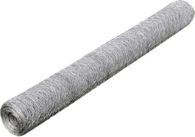 vidaXL Plasă de sârmă găini, argintiu, 25 x 0,75 m, oțel galvanizat