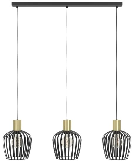 Lustră pe cablu Eglo 901037 EMPOLI 3xE27/40W/230V negru/auriu
