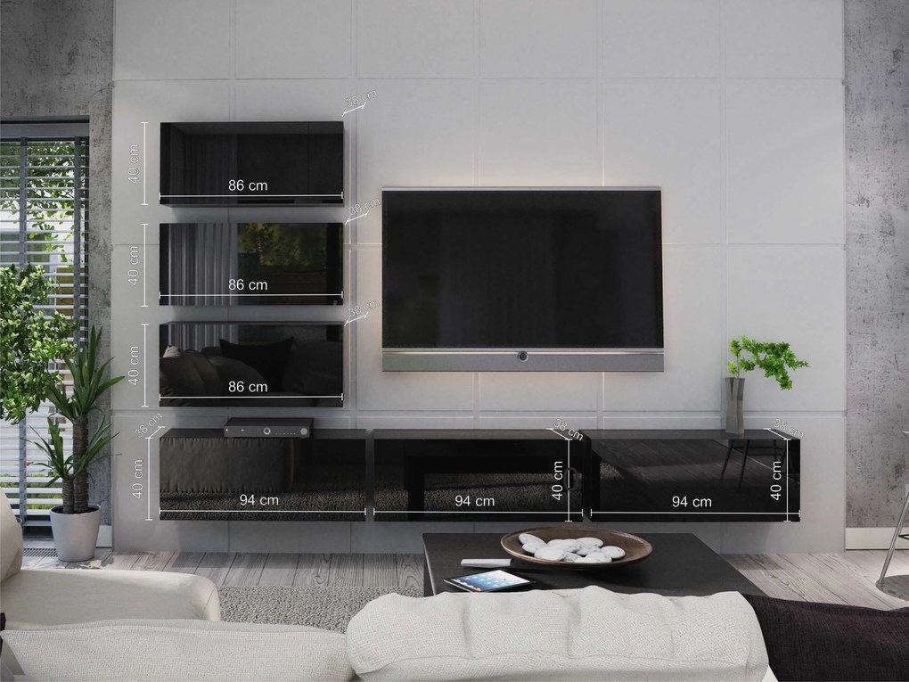 Mobilier living Begonia (alb + alb lucios). 1007687