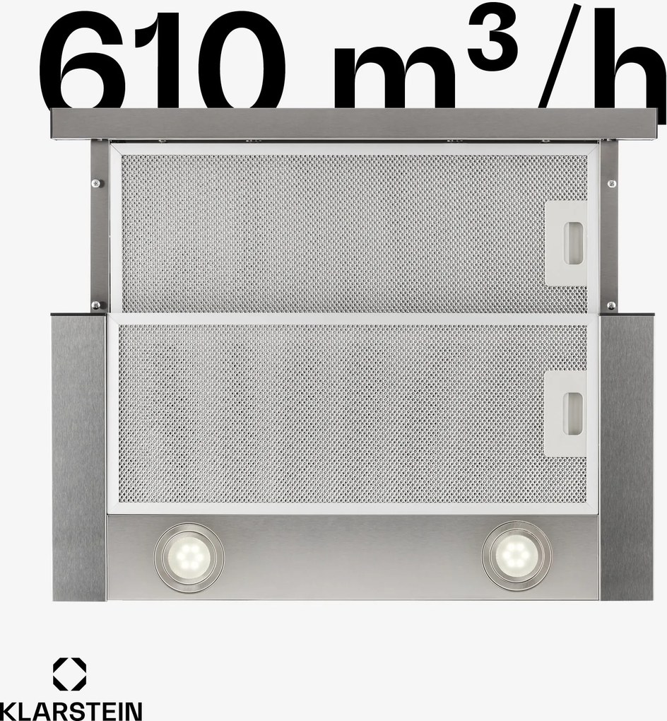 Klarstein Vinea, hotă incorporabilă, construcție plată, 60 cm, argintiu